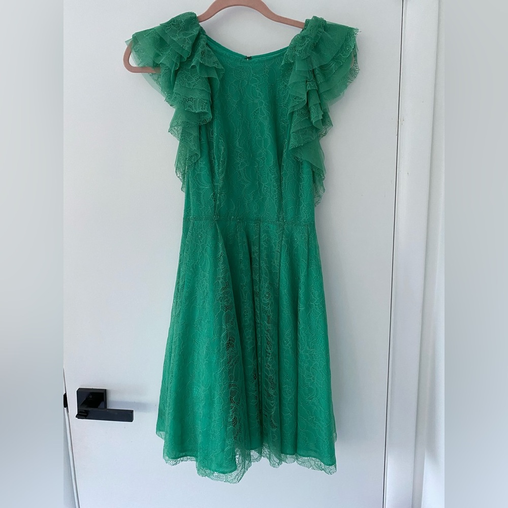 BCBG green soft lace dress